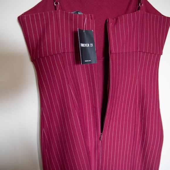 HP 🎉 Forever 21 Pinstriped Pinafore Mini Dress - S - Picture 6 of 6